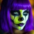 Mime with Purple Hair Costume